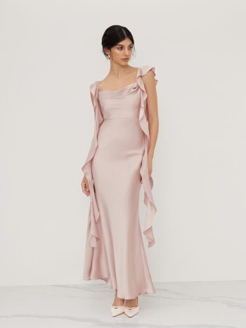 Chic Vienna Satin Maxi Dress