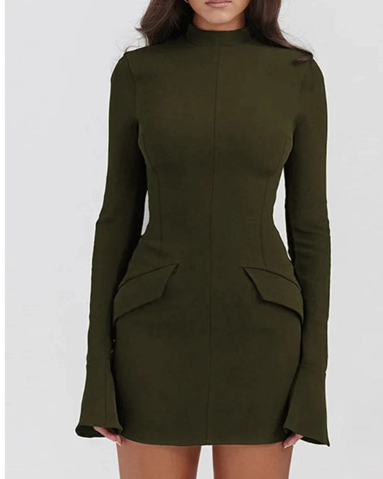 Elegant Curve Long-Sleeve Bodycon Dress
