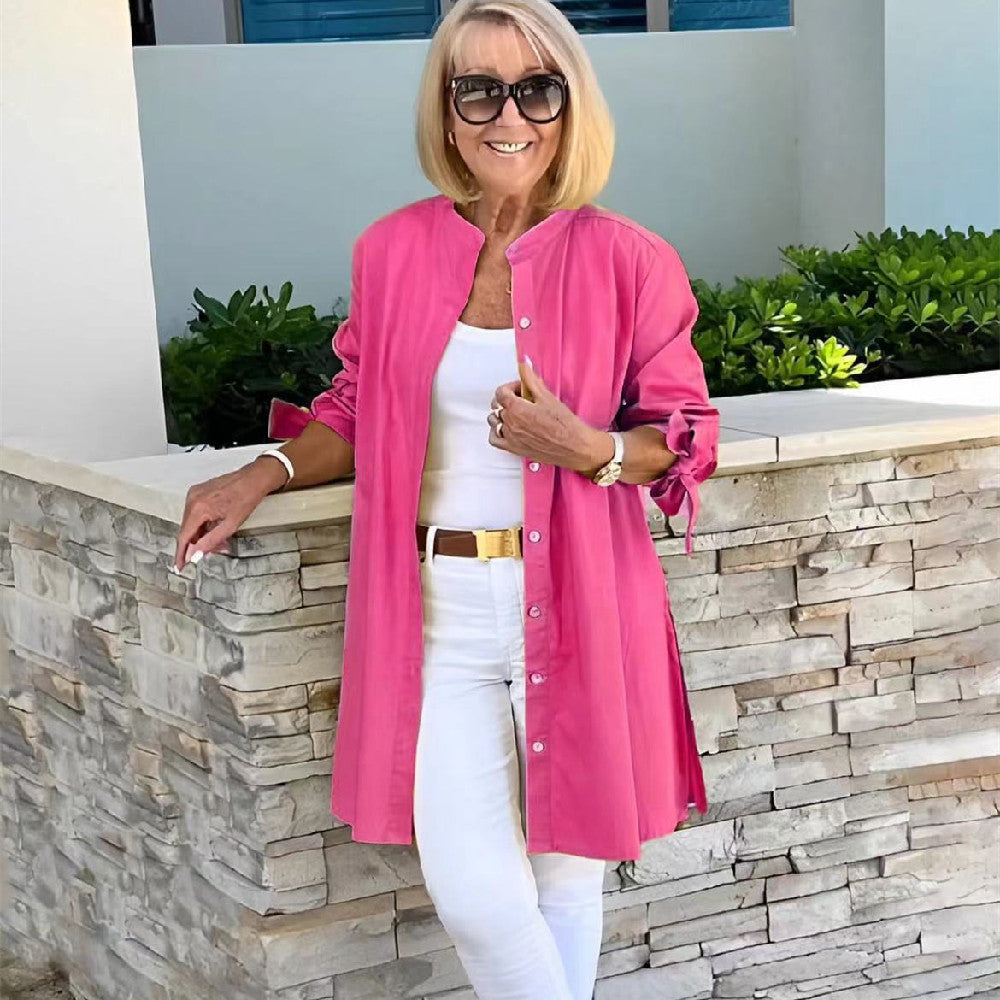 Women's Fashion Solid Color Cotton Shirt Needream Store