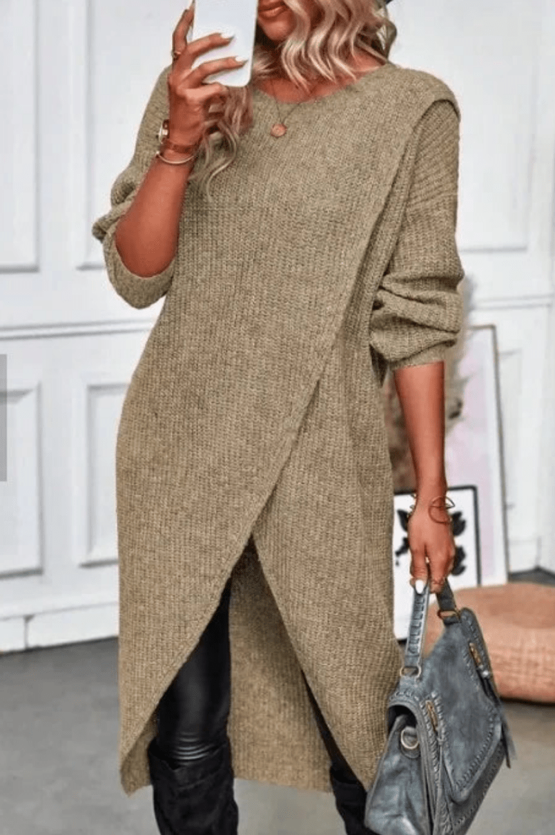 Stylish Cross-Front Knit Dress