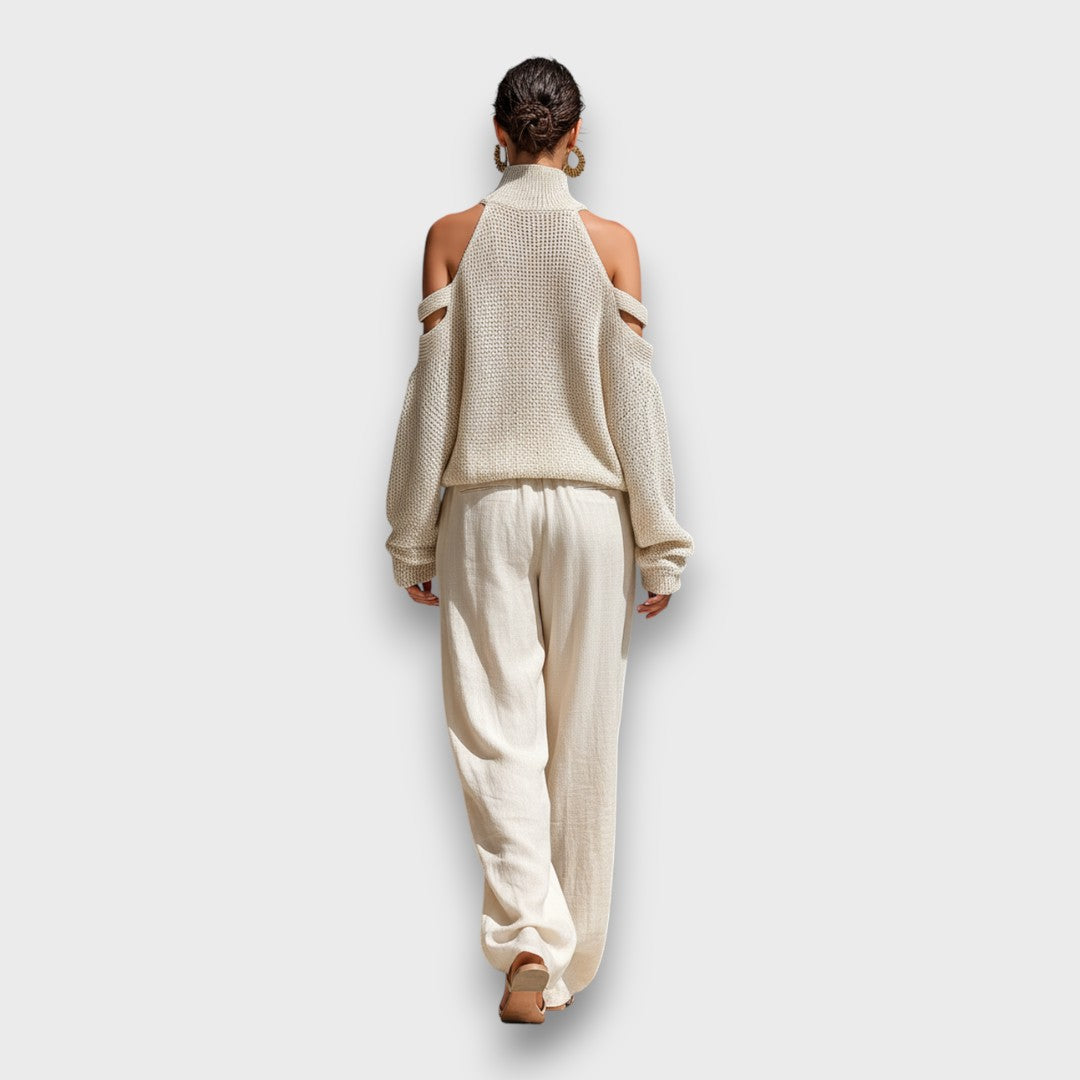 Eyan – Knit Cold-Shoulder Lounge Set