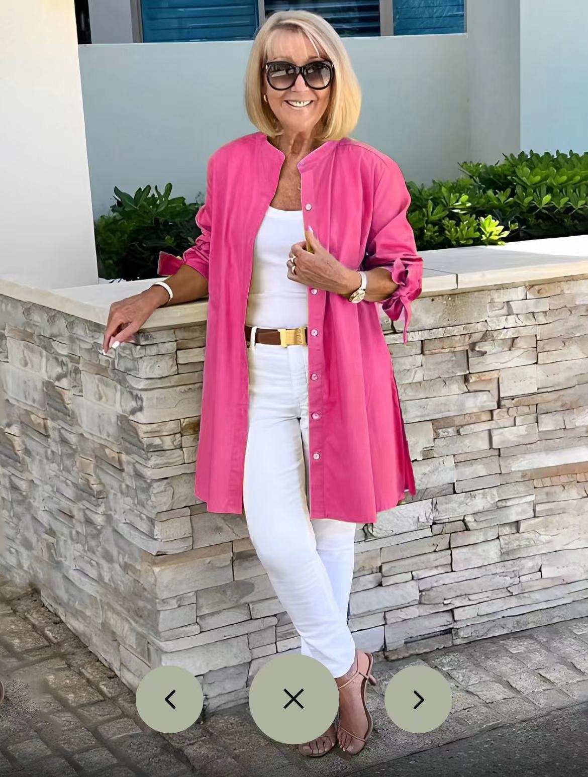 Women's Fashion Solid Color Cotton Shirt Needream Store