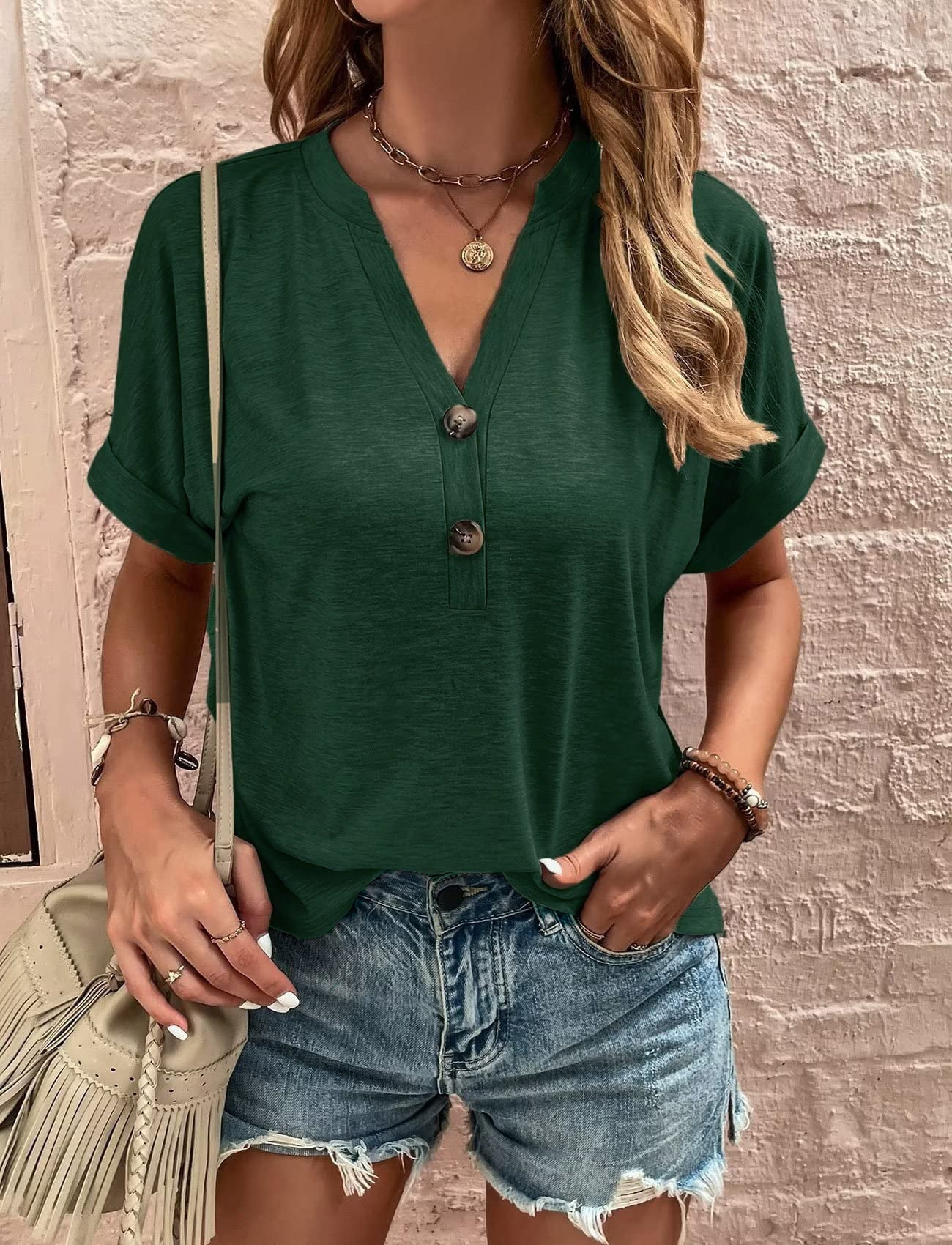 Sunset Staple™ Solid Button Tee