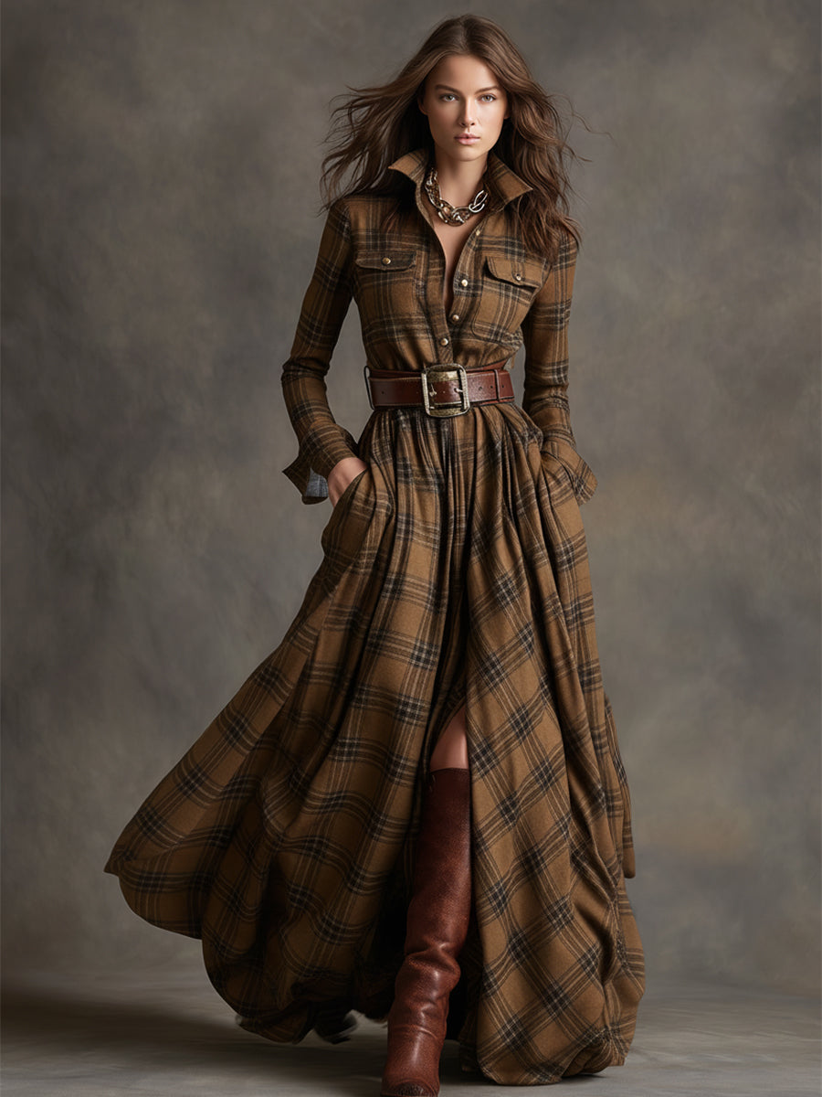 Rowena | Tartan Flow Shirt Dress