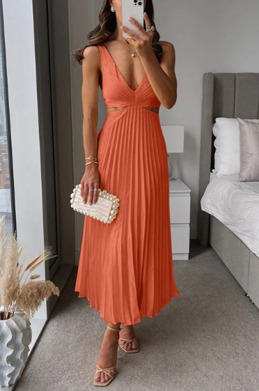 Liora Summer Pleated Elegance Dress