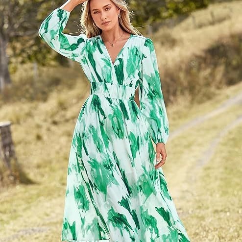 Breeze & Bloom V-Neck Maxi Dress