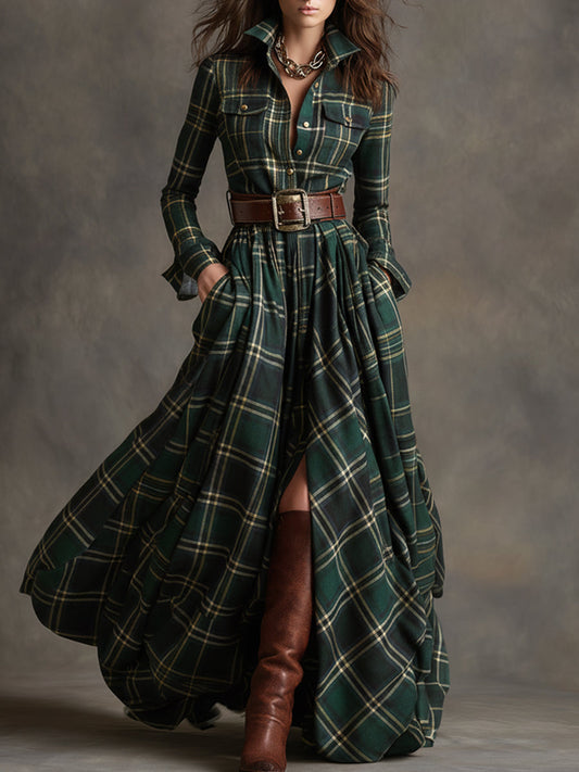 Rowena | Tartan Flow Shirt Dress