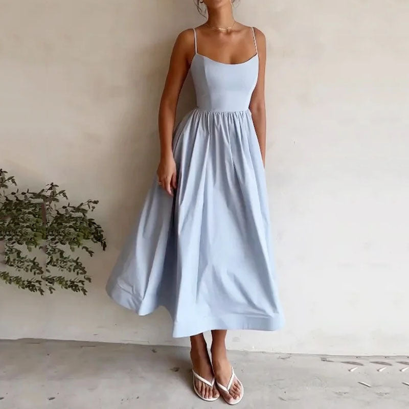Jovie Elegant Spaghetti Strap Midi Dress