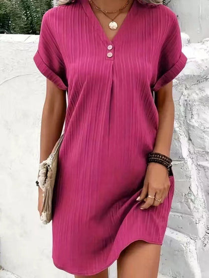 Chic Stripe Button Dress