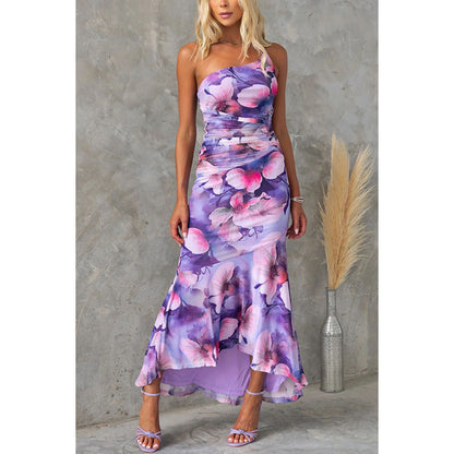 Floral Breeze One-Shoulder Dress