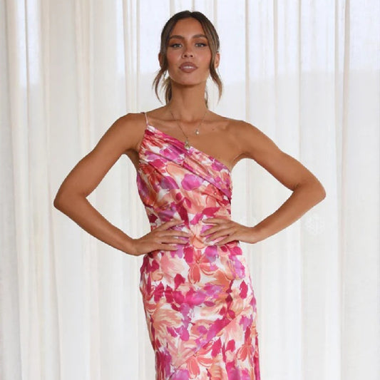 Eliza Chic One-Shoulder Maxi Dress