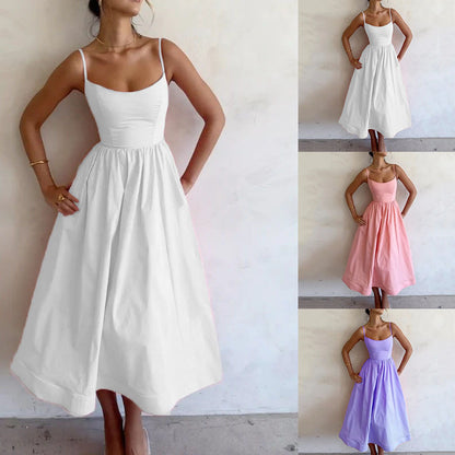 Jovie Elegant Spaghetti Strap Midi Dress