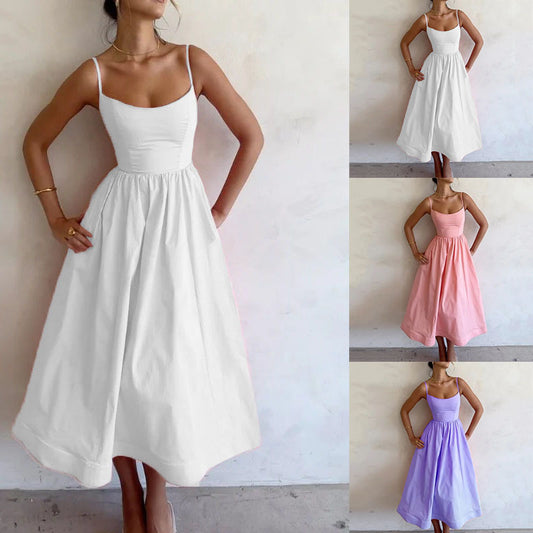 Jovie Elegant Spaghetti Strap Midi Dress