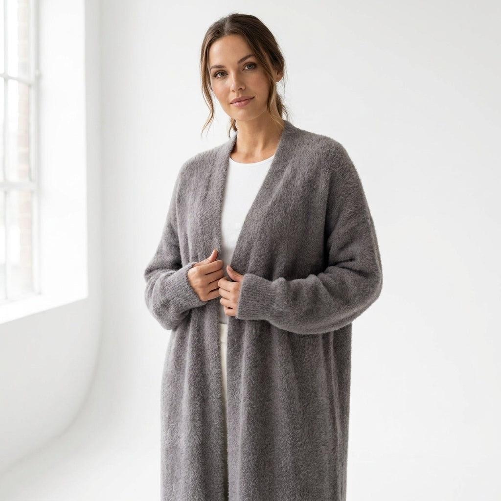 Long Open Knit Cardigan Longline