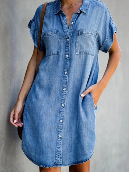 Denim Chic Midi Dress