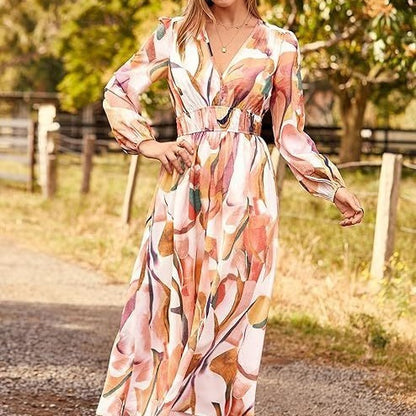 Breeze & Bloom V-Neck Maxi Dress