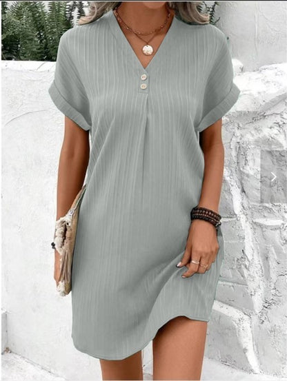 Chic Stripe Button Dress