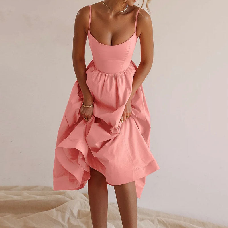 Jovie Elegant Spaghetti Strap Midi Dress