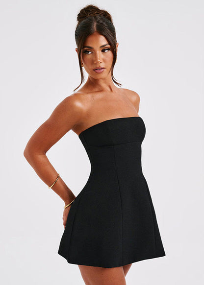 Fashion Tube Dress Summer Solid Color Sasual Backless Slim Short Dresses Party Womens Clothing