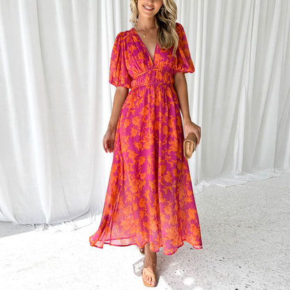 Luna™ | Modern Floral Midi Dress