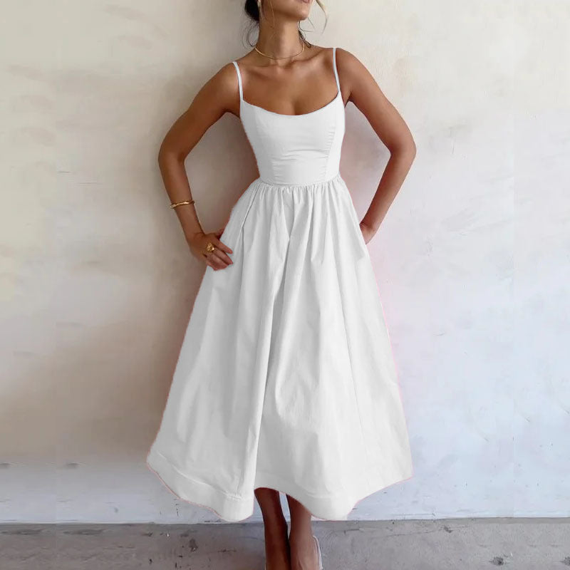 Jovie Elegant Spaghetti Strap Midi Dress