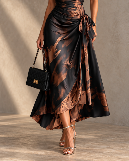 Marchesa | Abstract Print Wrap Maxi Dress