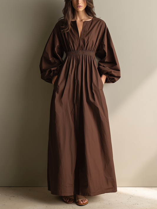 Charlotte | Minimalist Long Sleeve Maxi Dress