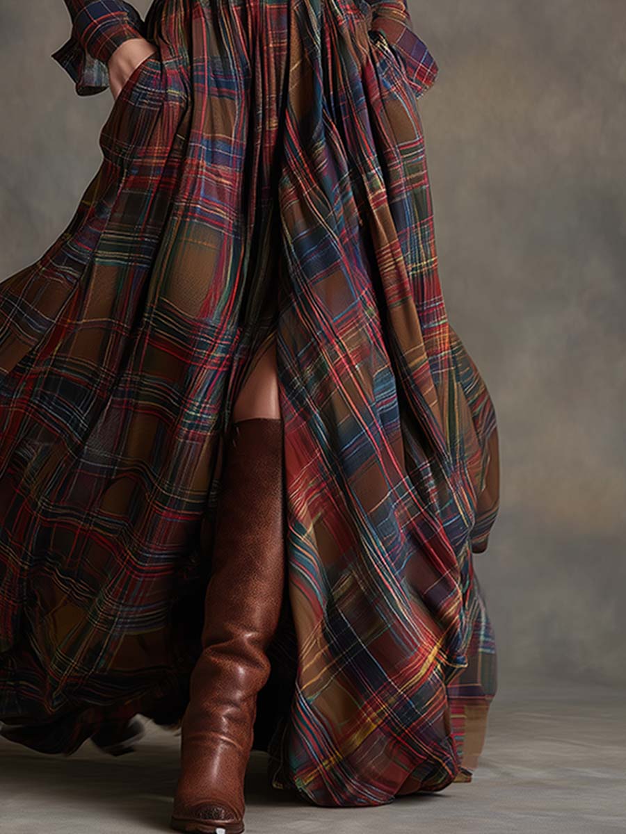 Rowena | Tartan Flow Shirt Dress