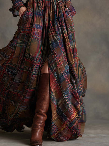 Rowena | Tartan Flow Shirt Dress