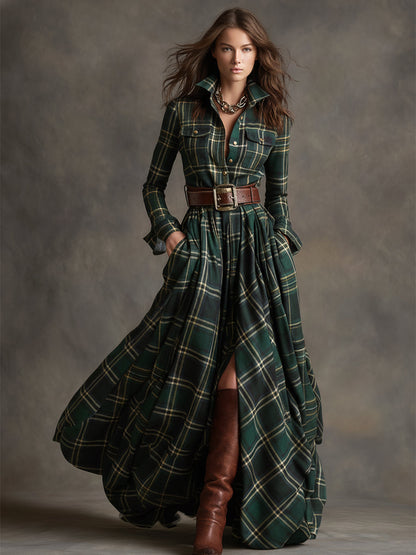 Rowena | Tartan Flow Shirt Dress