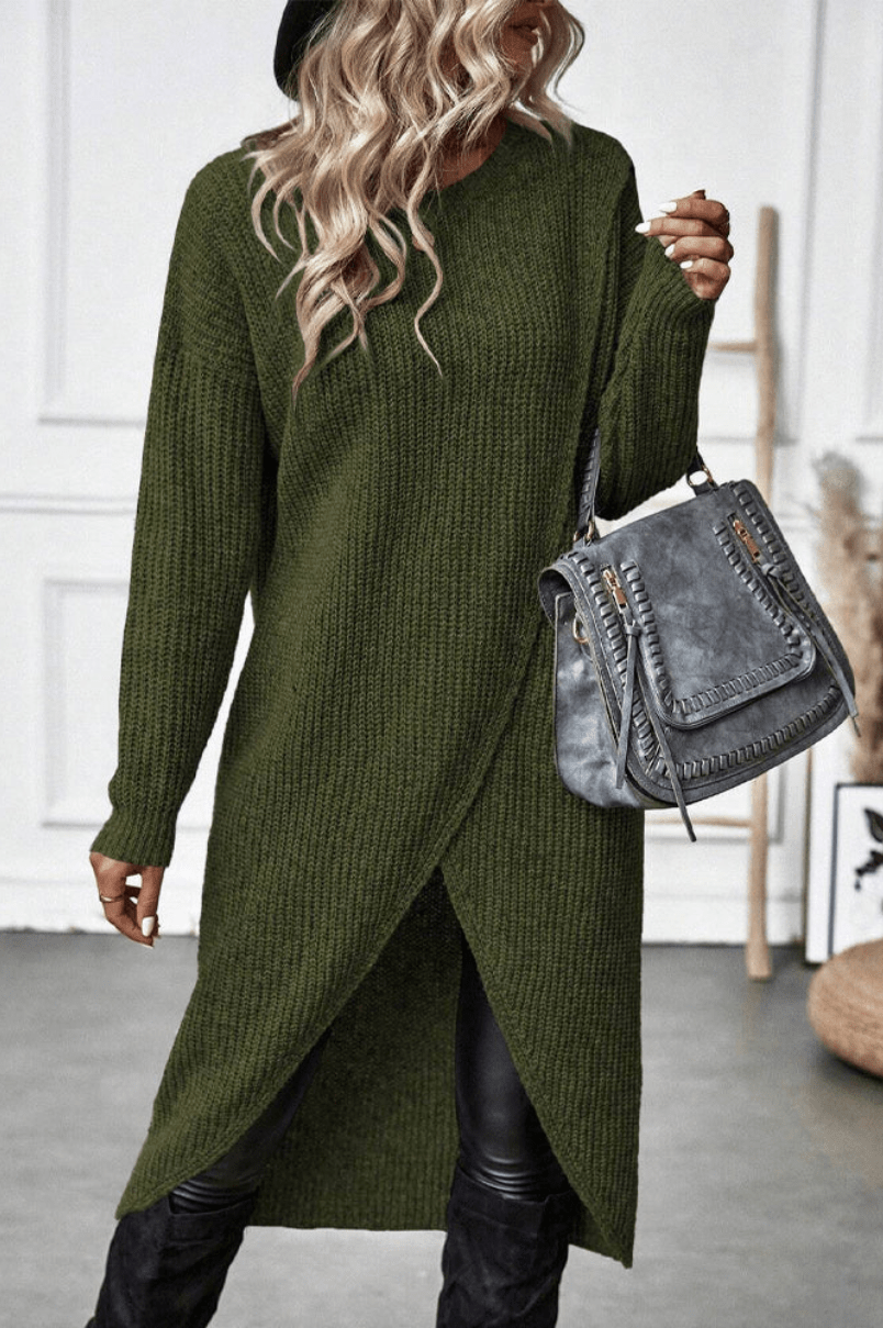 Stylish Cross-Front Knit Dress
