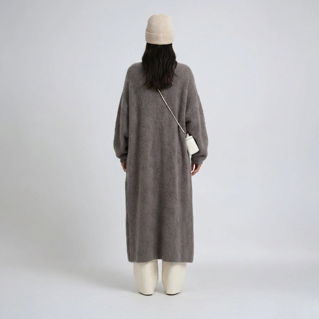 Long Open Knit Cardigan Longline