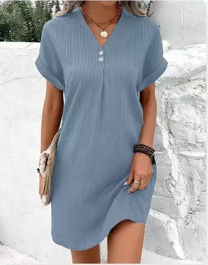 Chic Stripe Button Dress