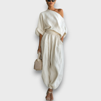 Luneira – Relaxed Off Shoulder Linen Set
