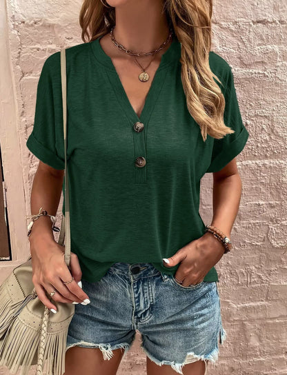 Sunset Staple™ Solid Button Tee