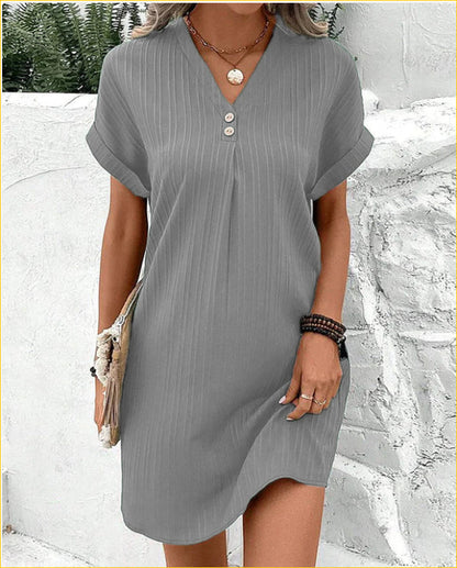 Chic Stripe Button Dress