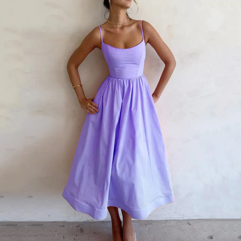 Jovie Elegant Spaghetti Strap Midi Dress