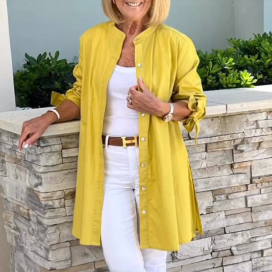 Women's Fashion Solid Color Cotton Shirt Needream Store