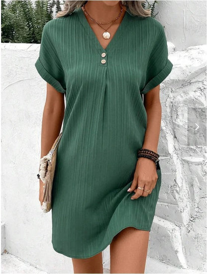 Chic Stripe Button Dress