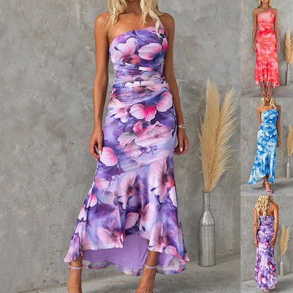 Floral Breeze One-Shoulder Dress