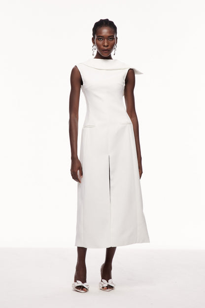 Ceel Asymmetric Backless Split Maxi Dress