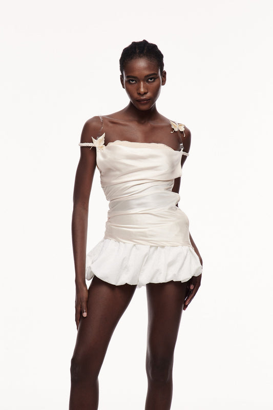Celestino Ruch Satin Skirt Set