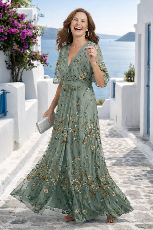 Selora Halter Bloom Flow Maxi Dress