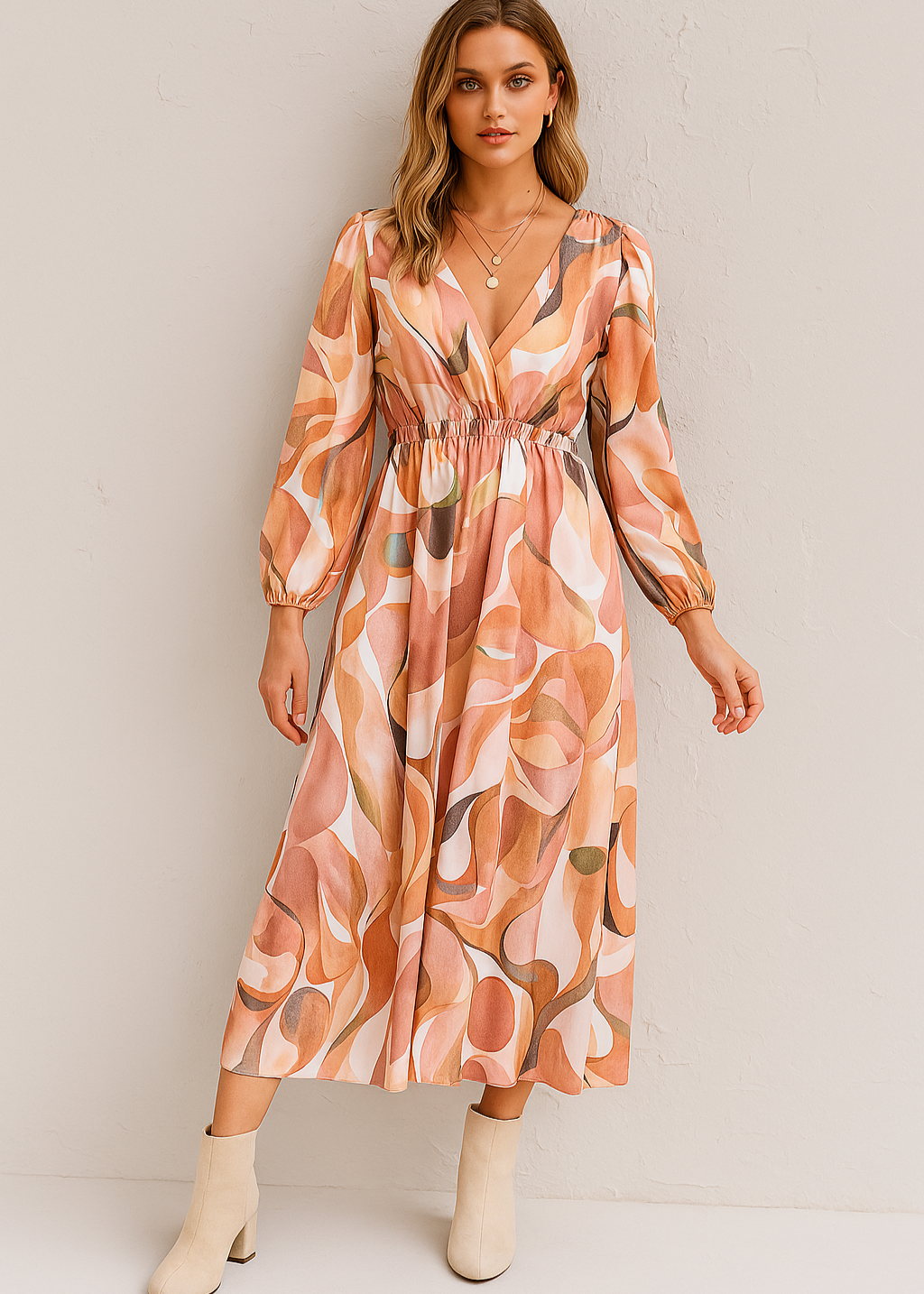 Breeze & Bloom V-Neck Maxi Dress
