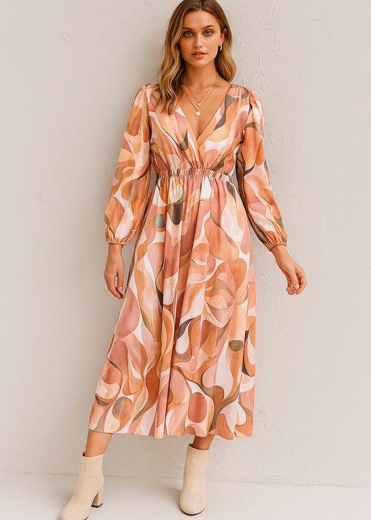 Breeze & Bloom V-Neck Maxi Dress