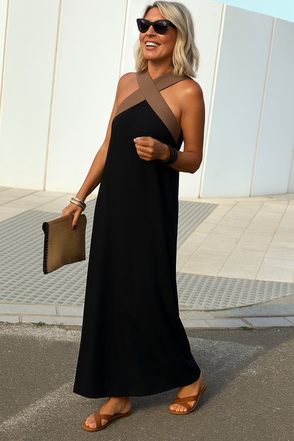 DELPHINE | DRESS WITH CROSSED CUT