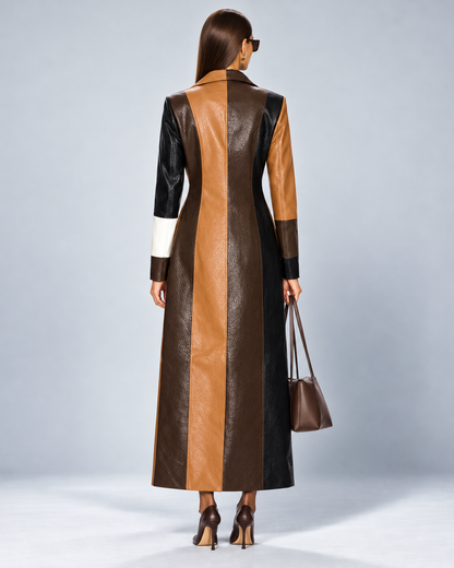 Mosaic Leather Coat