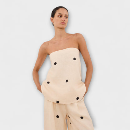 Milana – Polka Dot Set with Off-the-Shoulder Top