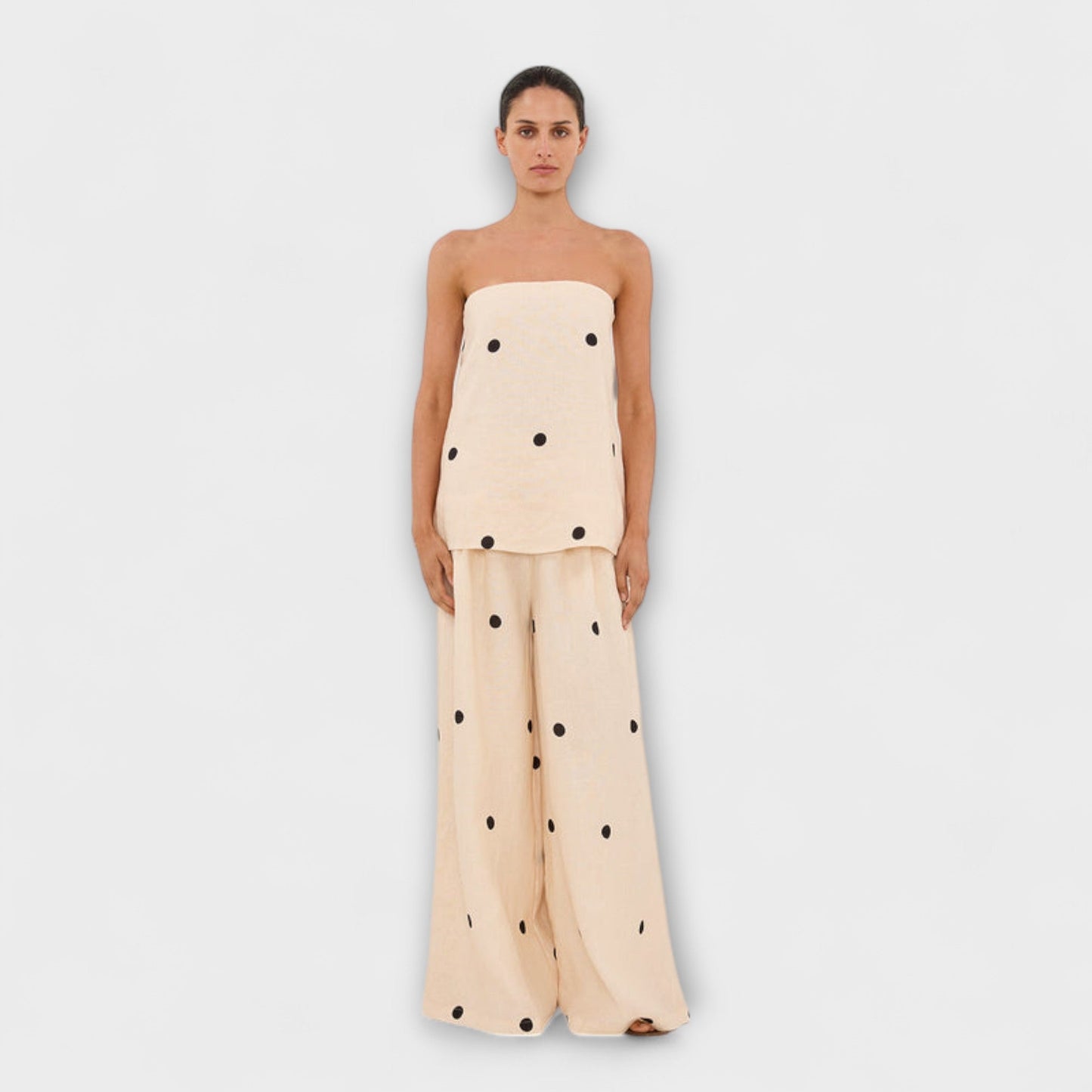 Milana – Polka Dot Set with Off-the-Shoulder Top