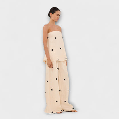 Milana – Polka Dot Set with Off-the-Shoulder Top